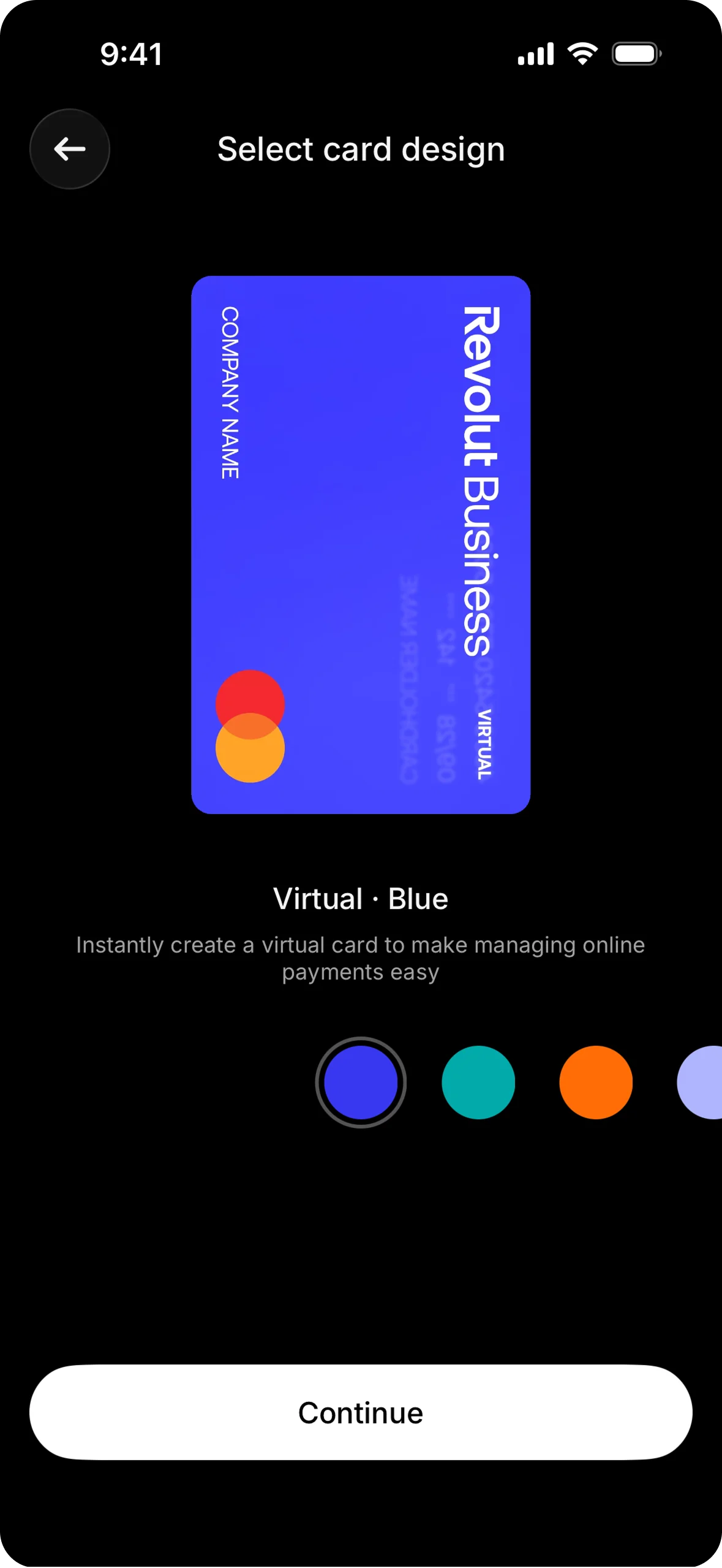 Revolut Business card design